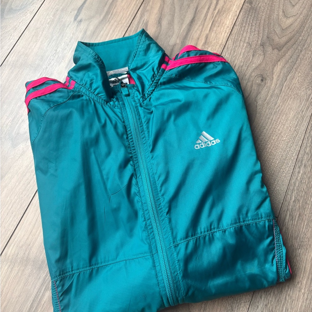 Adidas Teal and Pink Running Jacket